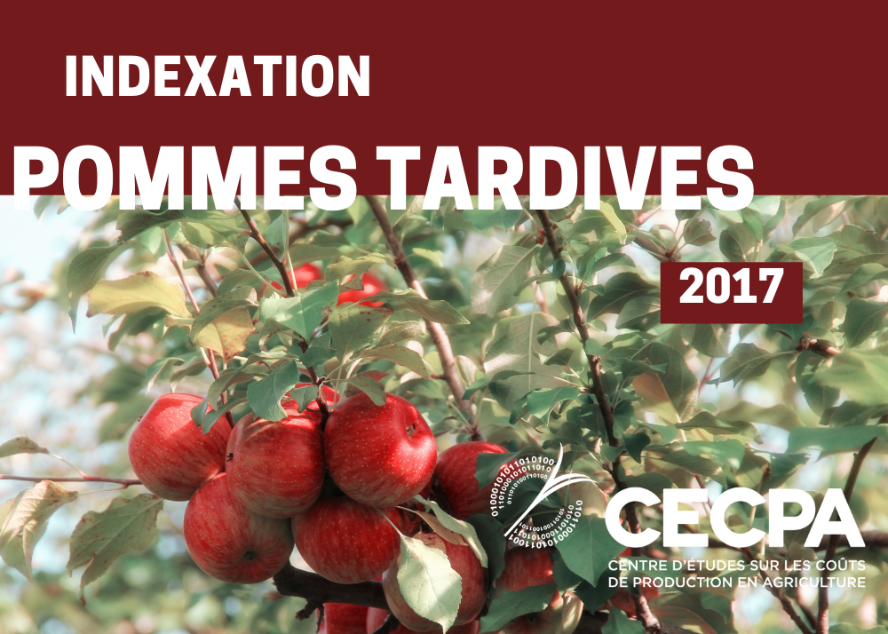 Études de coûts de production : INDEXATION 2017 - POMMES TARDIVES